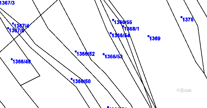Parcela st. 1366/53 v KÚ Pustiměř, Katastrální mapa