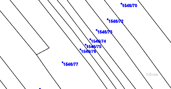 Parcela st. 1546/75 v KÚ Pustiměř, Katastrální mapa