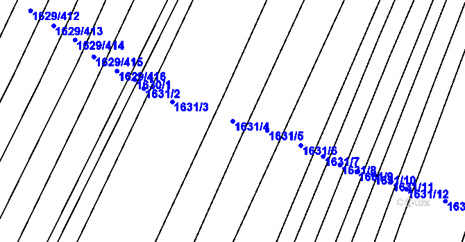 Parcela st. 1631/4 v KÚ Pustiměř, Katastrální mapa