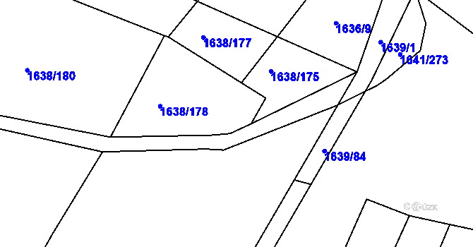 Parcela st. 1638/176 v KÚ Pustiměř, Katastrální mapa