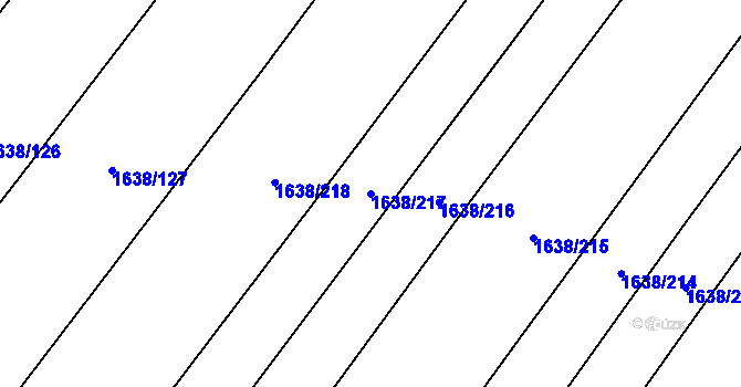 Parcela st. 1638/217 v KÚ Pustiměř, Katastrální mapa