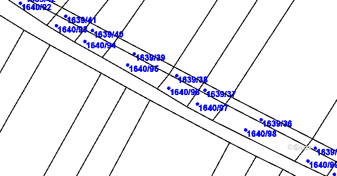 Parcela st. 1640/96 v KÚ Pustiměř, Katastrální mapa