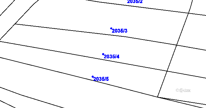 Parcela st. 2035/4 v KÚ Pustiměř, Katastrální mapa