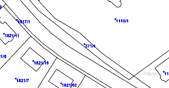 Parcela st. 371/4 v KÚ Pustiměř, Katastrální mapa