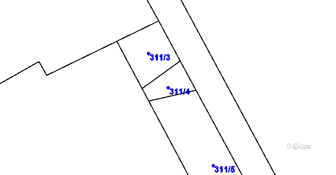 Parcela st. 311/4 v KÚ Pustověty, Katastrální mapa