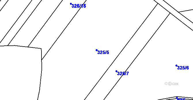 Parcela st. 325/5 v KÚ Pustověty, Katastrální mapa