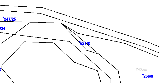 Parcela st. 524/8 v KÚ Pustověty, Katastrální mapa