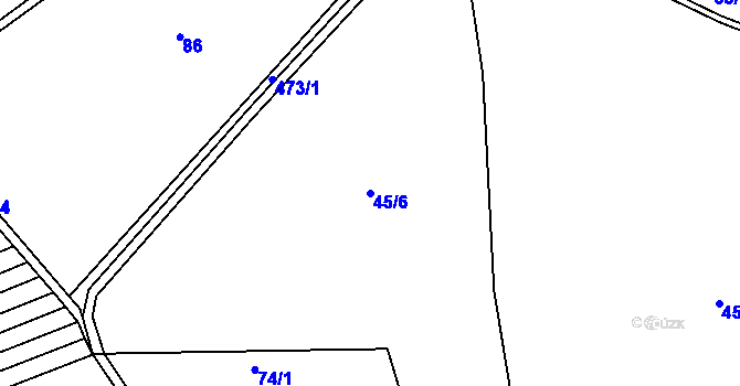 Parcela st. 45/6 v KÚ Pustověty, Katastrální mapa