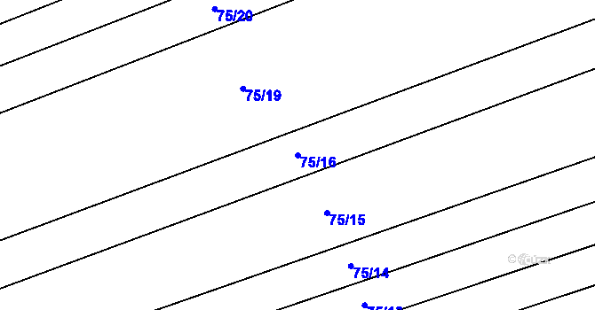 Parcela st. 75/16 v KÚ Pustověty, Katastrální mapa