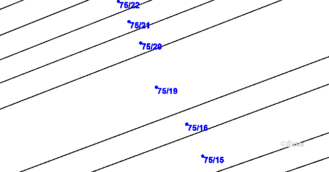 Parcela st. 75/18 v KÚ Pustověty, Katastrální mapa