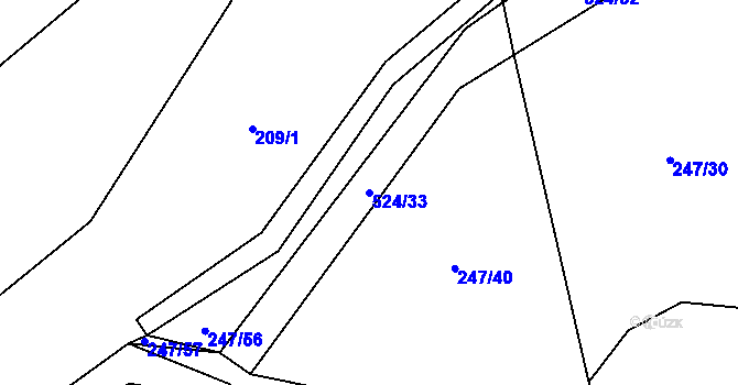 Parcela st. 524/33 v KÚ Pustověty, Katastrální mapa