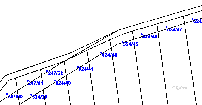 Parcela st. 524/44 v KÚ Pustověty, Katastrální mapa