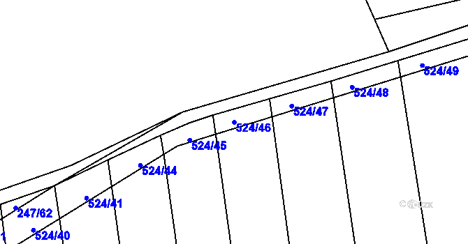 Parcela st. 524/46 v KÚ Pustověty, Katastrální mapa