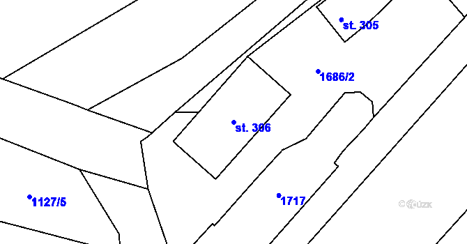 Parcela st. 306 v KÚ Putim, Katastrální mapa