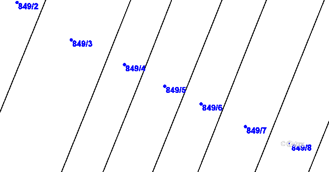 Parcela st. 849/5 v KÚ Putim, Katastrální mapa