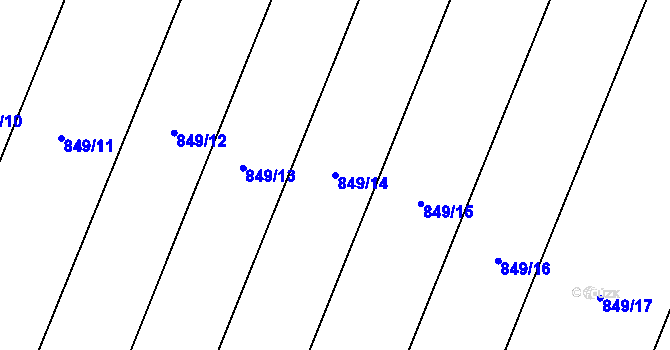 Parcela st. 849/14 v KÚ Putim, Katastrální mapa