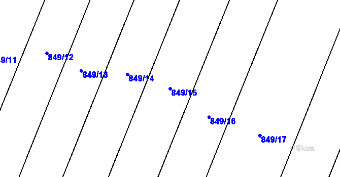 Parcela st. 849/15 v KÚ Putim, Katastrální mapa
