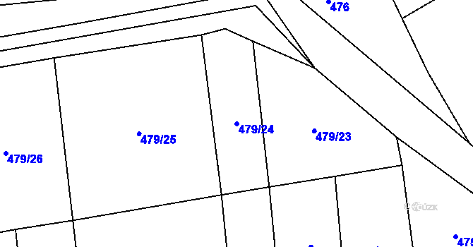 Parcela st. 479/24 v KÚ Putim, Katastrální mapa