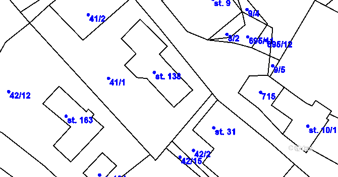 Parcela st. 138 v KÚ Putimov, Katastrální mapa