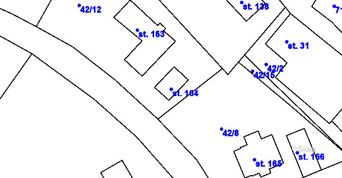 Parcela st. 164 v KÚ Putimov, Katastrální mapa