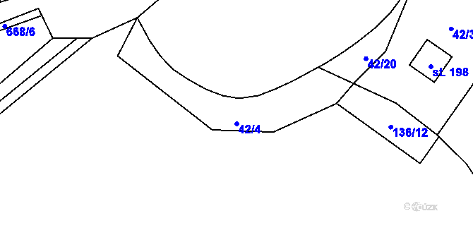 Parcela st. 42/4 v KÚ Putimov, Katastrální mapa