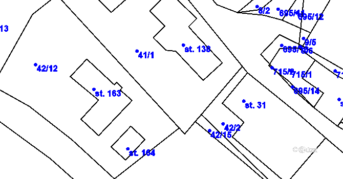 Parcela st. 42/5 v KÚ Putimov, Katastrální mapa