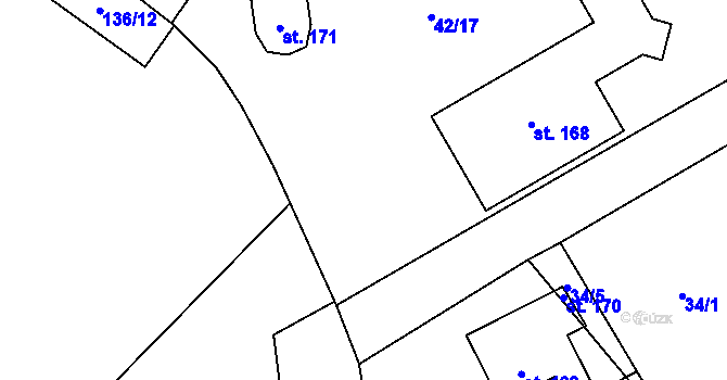 Parcela st. 42/6 v KÚ Putimov, Katastrální mapa