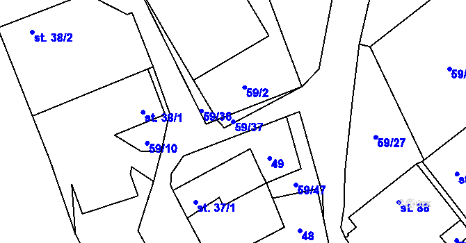 Parcela st. 59/37 v KÚ Putimov, Katastrální mapa