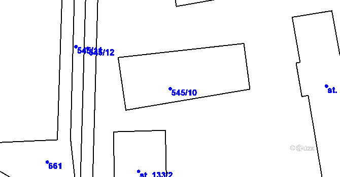 Parcela st. 545/10 v KÚ Putimov, Katastrální mapa