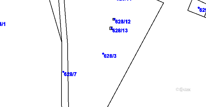 Parcela st. 628/3 v KÚ Putimov, Katastrální mapa