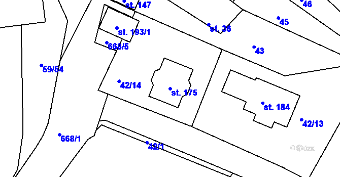 Parcela st. 175 v KÚ Putimov, Katastrální mapa