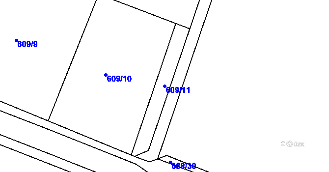 Parcela st. 609/11 v KÚ Putimov, Katastrální mapa