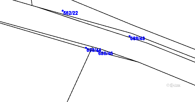 Parcela st. 688/46 v KÚ Putimov, Katastrální mapa