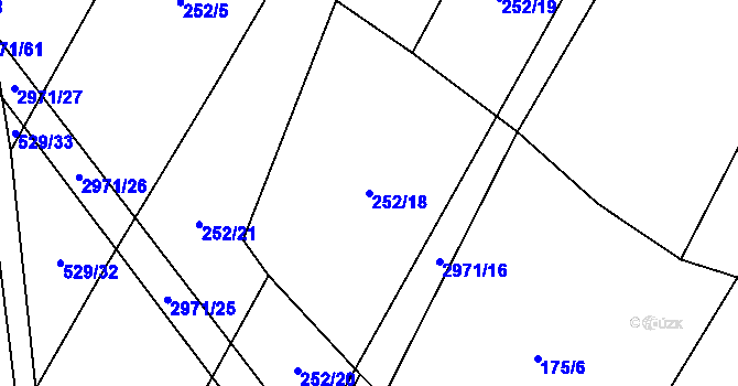 Parcela st. 252/18 v KÚ Pyšel, Katastrální mapa