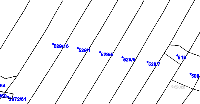 Parcela st. 529/5 v KÚ Pyšel, Katastrální mapa