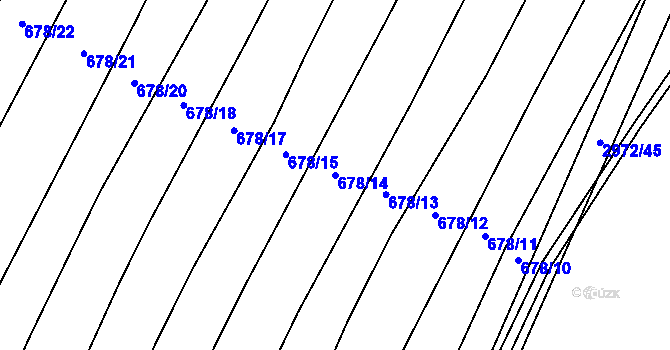 Parcela st. 678/14 v KÚ Pyšel, Katastrální mapa