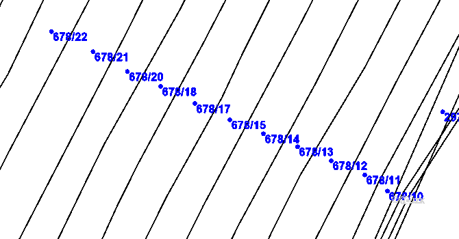 Parcela st. 678/15 v KÚ Pyšel, Katastrální mapa