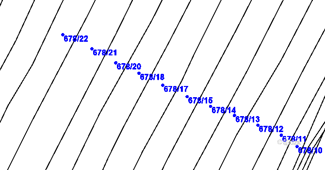 Parcela st. 678/17 v KÚ Pyšel, Katastrální mapa