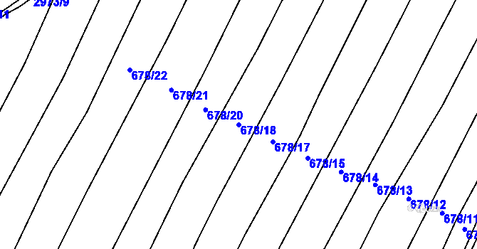 Parcela st. 678/18 v KÚ Pyšel, Katastrální mapa