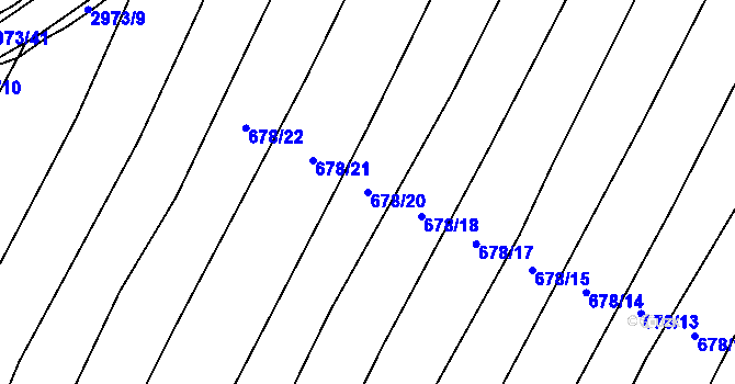 Parcela st. 678/20 v KÚ Pyšel, Katastrální mapa
