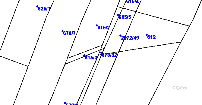 Parcela st. 678/32 v KÚ Pyšel, Katastrální mapa