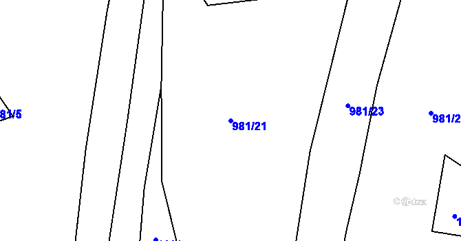 Parcela st. 981/21 v KÚ Pyšel, Katastrální mapa