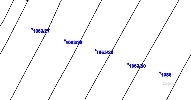 Parcela st. 1063/29 v KÚ Pyšel, Katastrální mapa