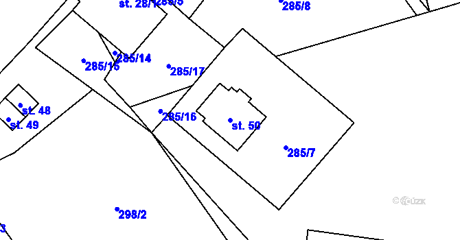 Parcela st. 50 v KÚ Vaneč, Katastrální mapa