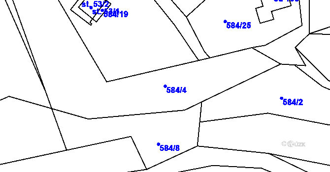 Parcela st. 584/4 v KÚ Vaneč, Katastrální mapa