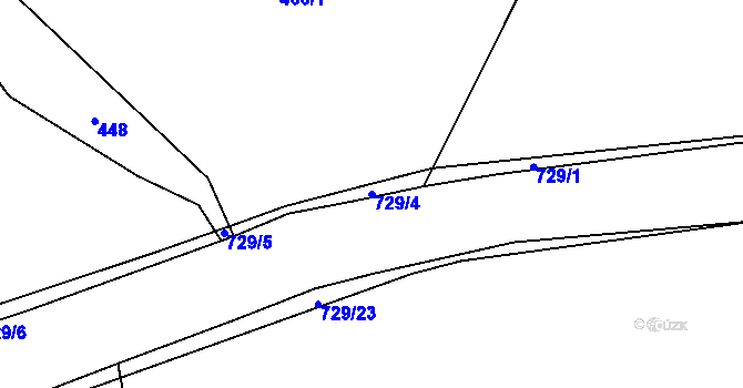 Parcela st. 729/4 v KÚ Vaneč, Katastrální mapa