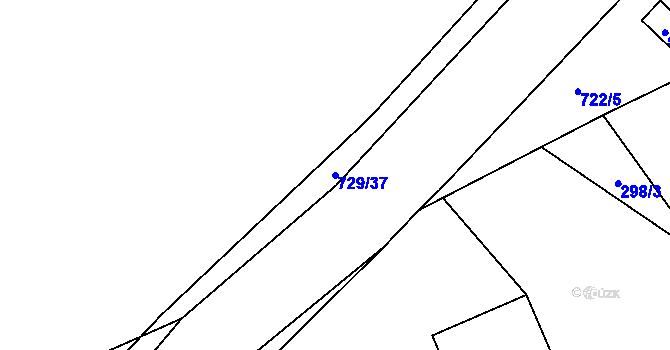 Parcela st. 729/37 v KÚ Vaneč, Katastrální mapa