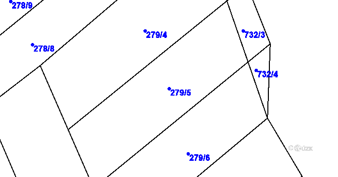 Parcela st. 279/5 v KÚ Vaneč, Katastrální mapa