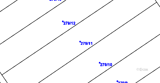 Parcela st. 279/11 v KÚ Vaneč, Katastrální mapa