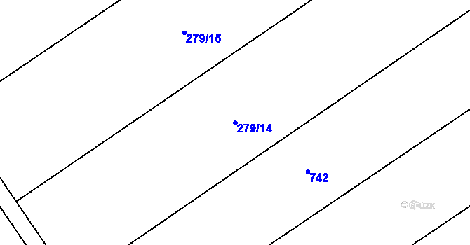 Parcela st. 279/14 v KÚ Vaneč, Katastrální mapa